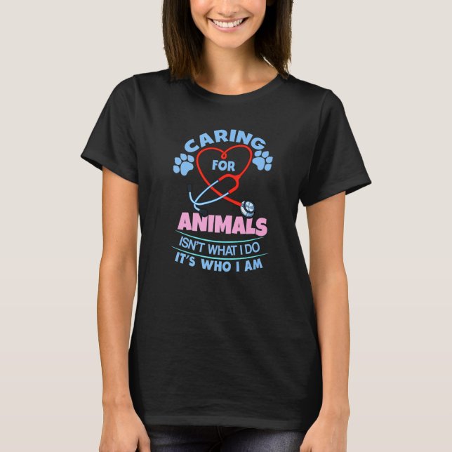 Veterinär Gift Shirt vet Tech Caring for Animal T (Framsida)