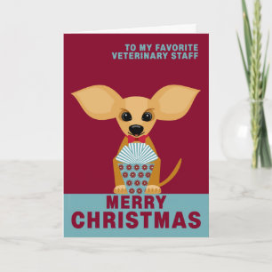 Veterinär- god jul bemannar den gulliga helgkort