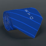 Veterinär- görade randig symbolblått för slips<br><div class="desc">En anpassningsbar märka med sina initialer den blått görade randig tien anpassad till någon som fungerar i det veterinär- yrket.</div>