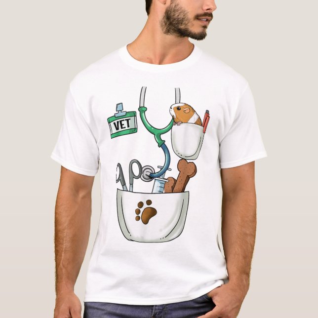 Veterinär Halloween Costume Shirt Vet Tec T Shirt (Framsida)