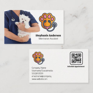 Veterinär Holding Hund Visitkort