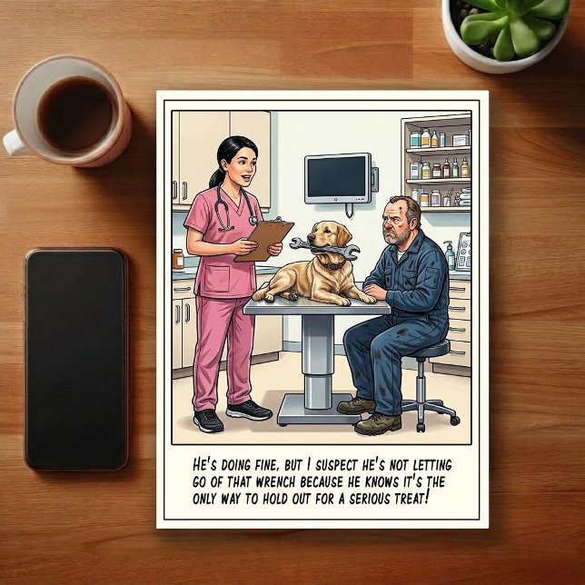 Veterinär jouräventyr tecknad serie vykort (Skapare uppladdad)