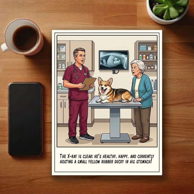 Veterinär jouräventyr tecknad serie vykort (Skapare uppladdad)