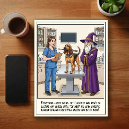 Veterinär jouräventyr tecknad serie vykort