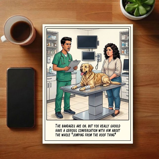 Veterinär jouräventyr tecknad serie vykort (Skapare uppladdad)