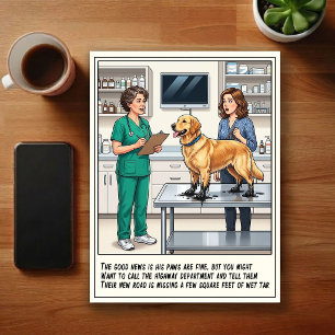 Veterinär jouräventyr tecknad serie vykort