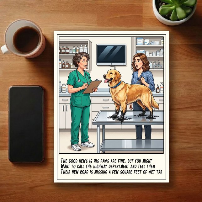 Veterinär jouräventyr tecknad serie vykort (Skapare uppladdad)