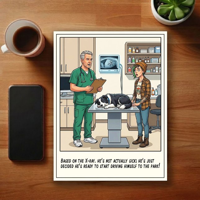 Veterinär jouräventyr tecknad serie vykort (Skapare uppladdad)