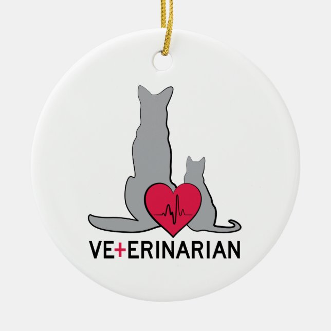 Veterinär Julgransprydnad Keramik (Framsidan)
