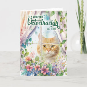 Veterinär Katt i Vår Tack Kort