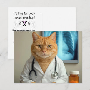 Veterinär katt med stetoskop vykort