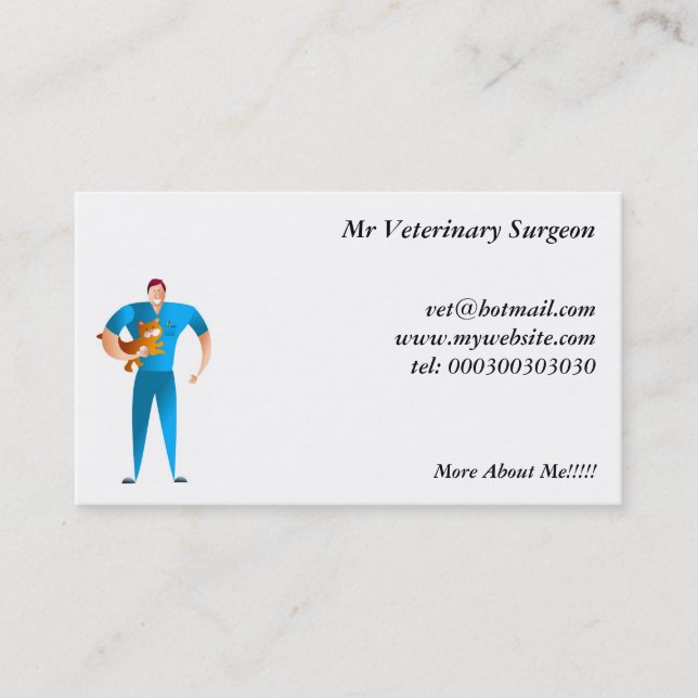 Veterinär- kirurg visitkort (Framsida)