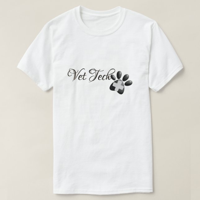 Veterinär- kor och tass för teknikerVetTech T-shirt (Design framsida)