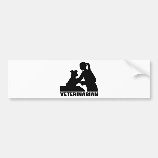Veterinär- kvinna bildekal (Framsidan)