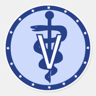 veterinär logotyp 2 runt klistermärke