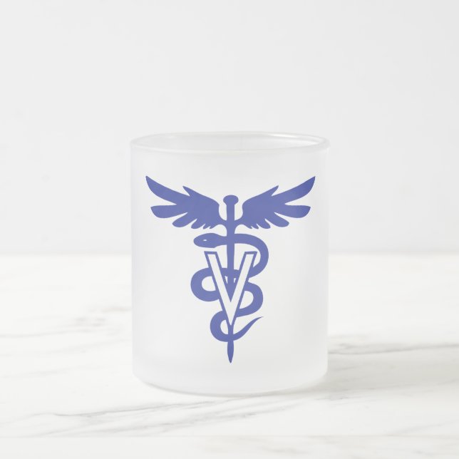 veterinär- logotyp 4 frostad glasmugg (Center)