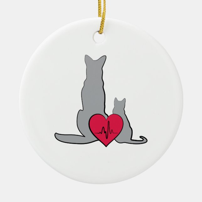 Veterinär- logotyp julgransprydnad keramik (Framsidan)