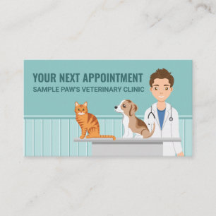 Veterinär Man Djur Doktor Katt Hund Beställningsva Tidsbeställning Kort