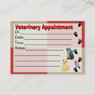 Veterinär- möte påminnelsekort tidsbeställning kort