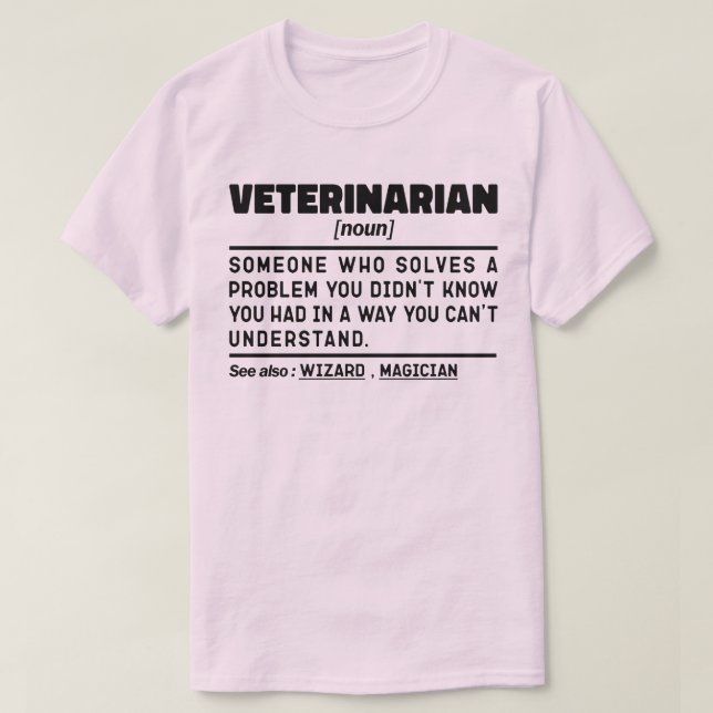 Veterinär Noun Definition Veterinärtekniker T Shirt (Design framsida)