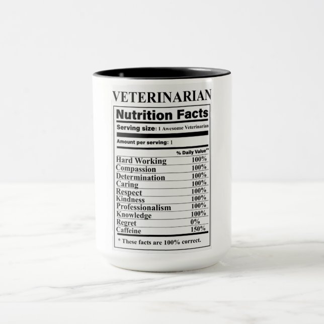 Veterinär Nutrition Facts Mugg (Center)