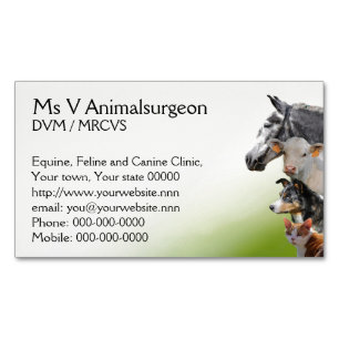 Veterinär- övar alla djur visitkortmagnet