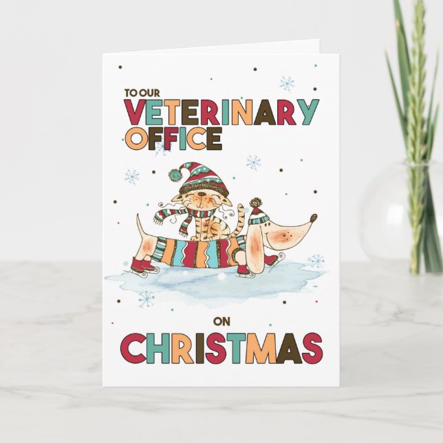 Veterinär på Hund och katt från julWiener Helgkort (Framsida)
