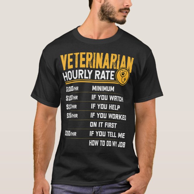 Veterinär per timme Veterinär T Shirt (Framsida)