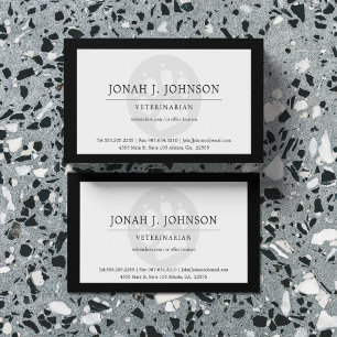 Veterinär Professionell   Hund Tass Svarta Gräns Visitkort