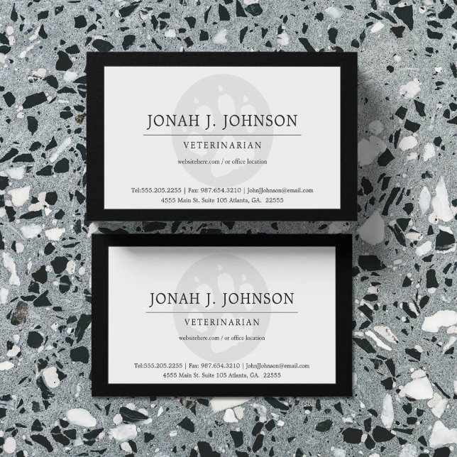 Veterinär Professionell | Hund Tass Svarta Gräns Visitkort (Skapare uppladdad)