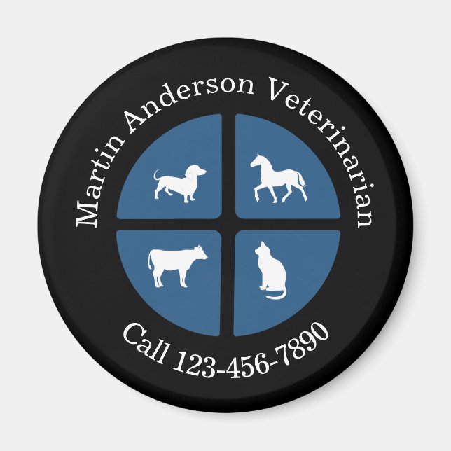 Veterinär Promotional Bulk Business Magnets Magnet (Framsidan)