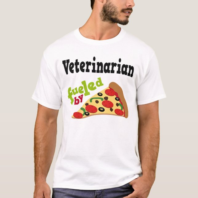 Veterinär- (rolig) skjorta för Pizza T Tee (Framsida)