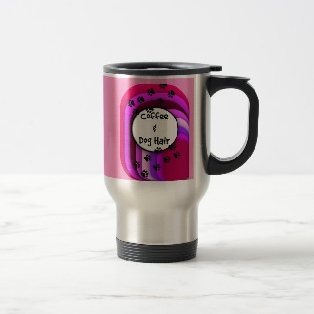 Veterinär- rolig travel mug "kaffe- och hundhår ", resemugg (Höger)