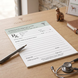 Veterinär RX receptblock DVM påfyllnad juridisk Anteckningsblock