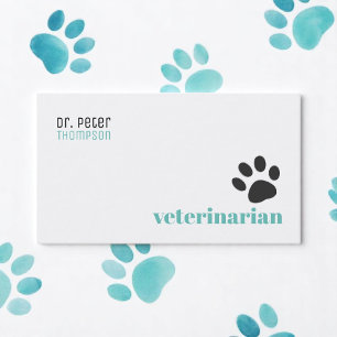 veterinär: sällskapsdjur/hund tass visitkort