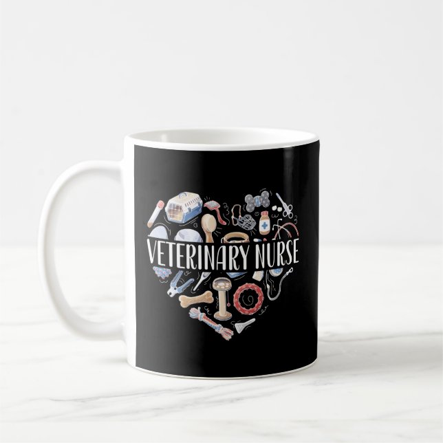 Veterinär sjuksköterska: Heart Vet sjuksköterska V Kaffemugg (Vänster)