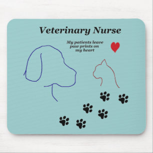 Veterinär- Sjuksköterska-Tass tryck på min hjä Musmatta