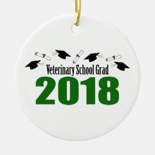 Veterinär- skola akademikra 2018 lock & diplom julgransprydnad keramik