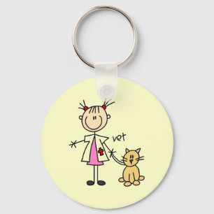 Veterinär Stick figur Nyckelring