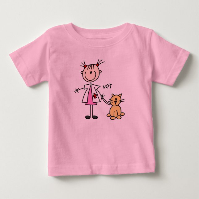 Veterinär- stick figur t-shirt (Framsida)