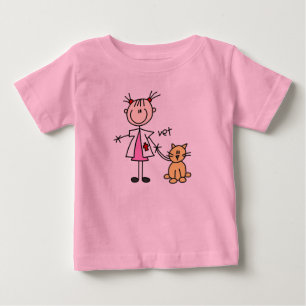 Veterinär- stick figur tee