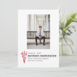 Veterinär Studenten Black Red Announcement Meddelande