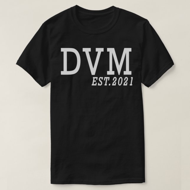 Veterinär Studenten DVM Est 2021 Doktor of Vet T Shirt (Design framsida)
