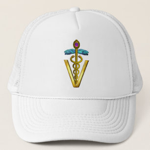 VETERINÄR- SYMBOL FÖR GULD- CADUCEUS TRUCKERKEPS