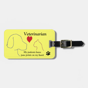 Veterinär - tass avtryck på min hjärta #2 bagagebricka