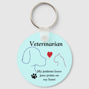 Veterinär - Tass avtryck på mitt hjärta nr 2 Nyckelring