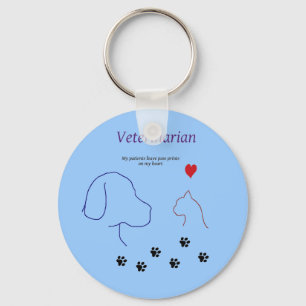 Veterinär-Tass tryck på min hjärta Nyckelring