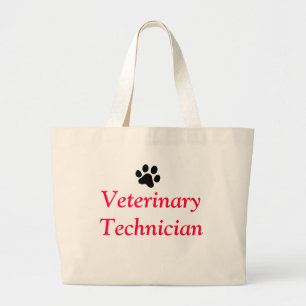 Veterinär- tekniker med det svart tasstrycket jumbo tygkasse