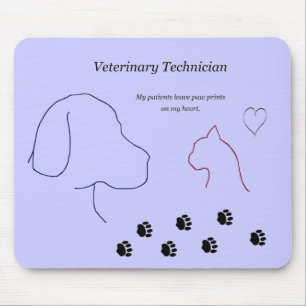 Veterinär- tekniker - tass avtryck på min hjärt musmatta