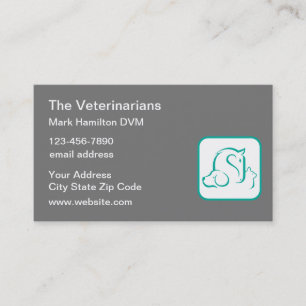 Veterinär Theme Pet Emblem Affärskort Visitkort